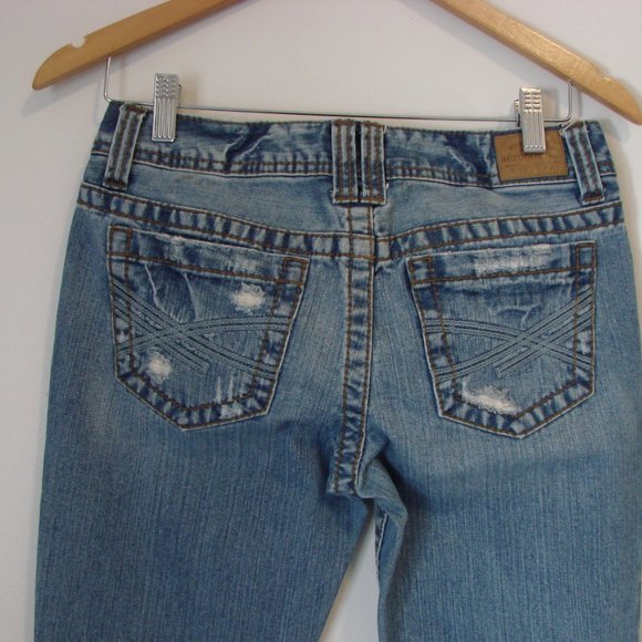 Aeropostale Jeans Bayla Skinny Straight Distressed Size 3 / 4 Tall 30" Inseam - Picture 11 of 15